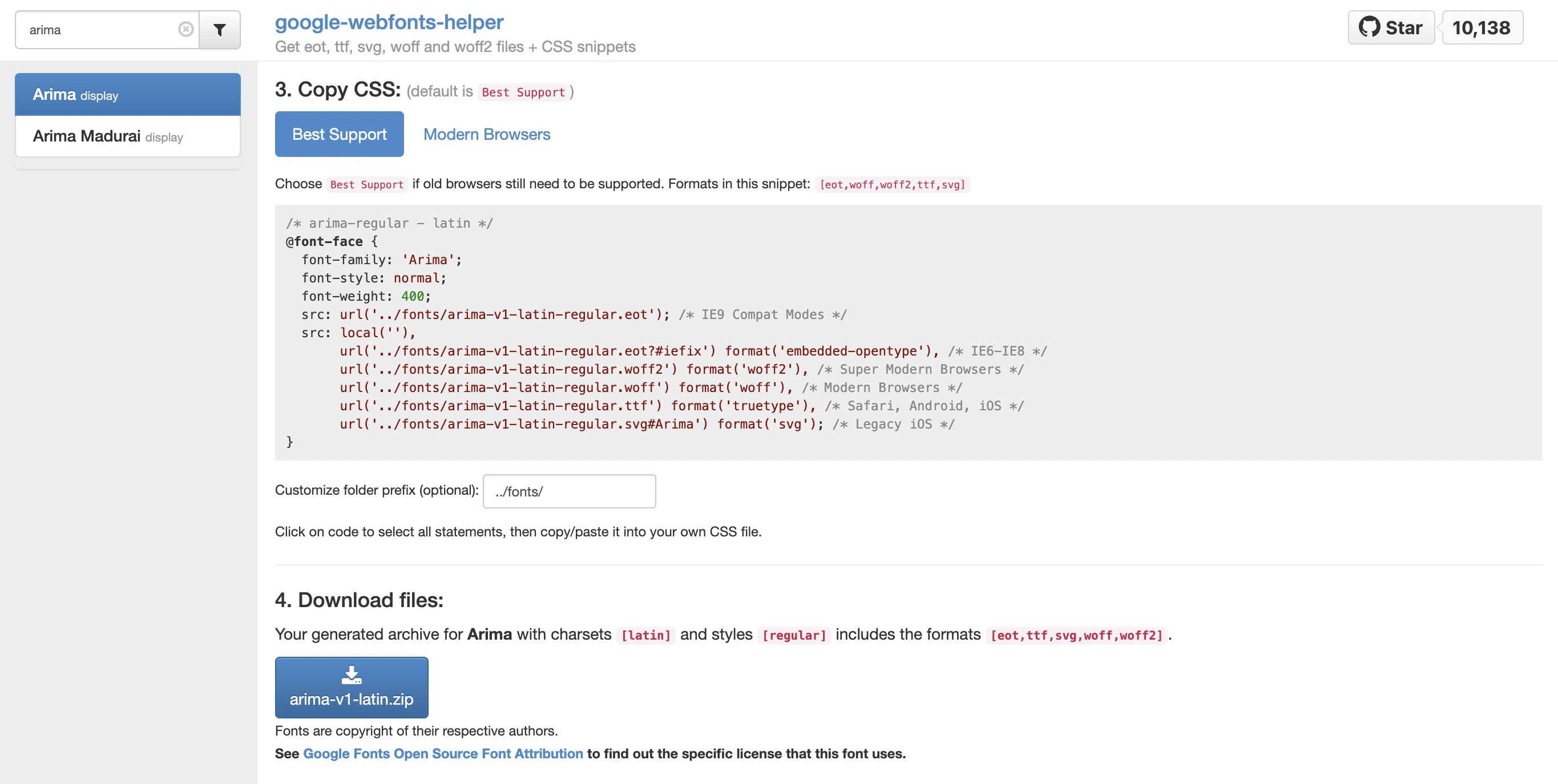 google-fonts-self-hosted-tool